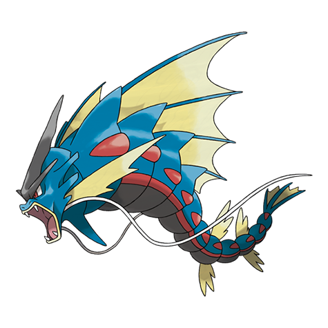 Gyarados-mega - Water/Dark type Pokémon #10041, official artwork
