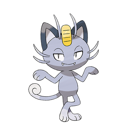 Meowth-alola - Dark type Pokémon #10107, official artwork