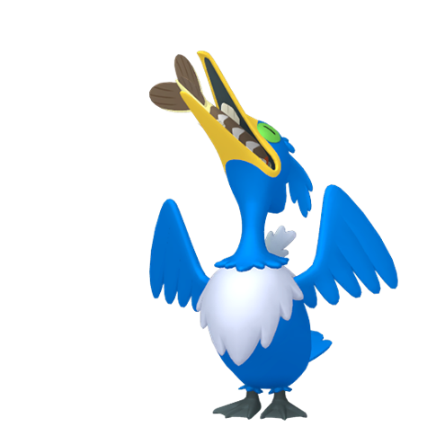 Cramorant-gulping - Flying/Water type Pokémon #10182, official artwork