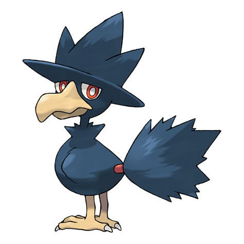 Murkrow - Dark/Flying type Pokémon #198, official artwork
