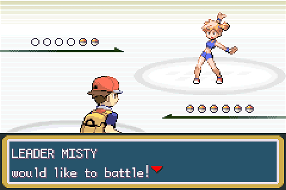 Misty battle screenshot from Pokemon FireRed and LeafGreen