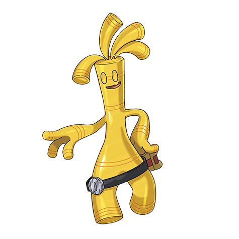 Gholdengo - steel/ghost type Pokémon #1000, official artwork from Pokédex