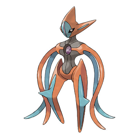 Deoxys-attack - psychic type Pokémon #10001, official artwork from Pokédex