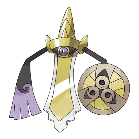 Aegislash-blade - steel/ghost type Pokémon #10026, official artwork from Pokédex