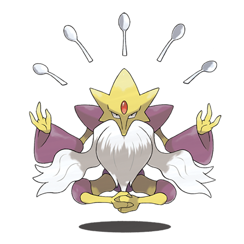 Alakazam-mega - psychic type Pokémon #10037, official artwork from Pokédex