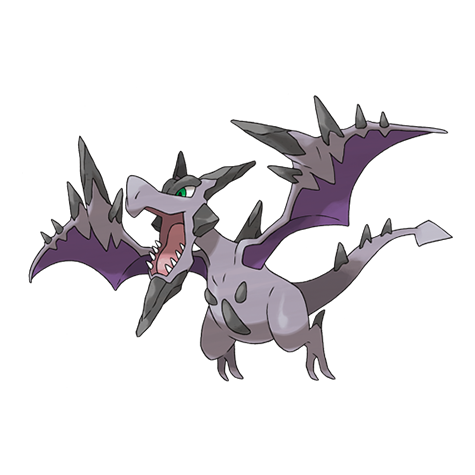 Aerodactyl-mega - rock/flying type Pokémon #10042, official artwork from Pokédex