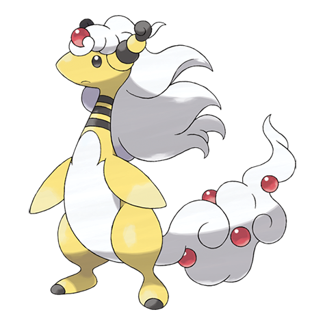 Ampharos-mega - Electric/Dragon type Pokémon #10045, official artwork