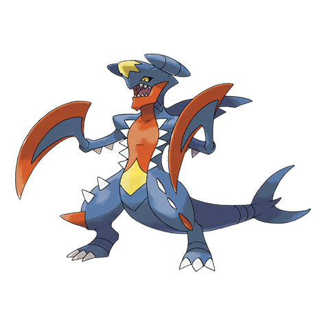 Garchomp-mega - dragon/ground type Pokémon #10058, official artwork from Pokédex