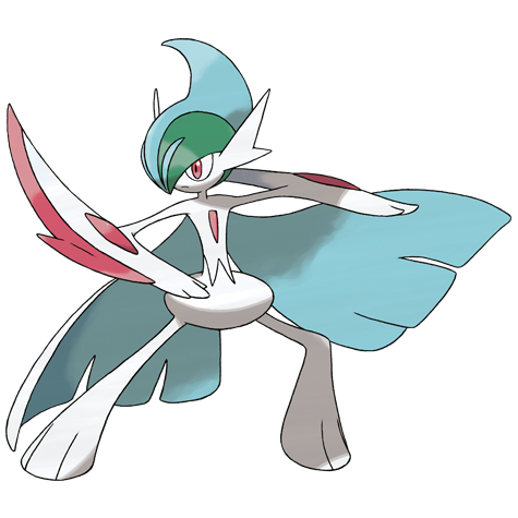 Gallade-mega - psychic/fighting type Pokémon #10068, official artwork from Pokédex