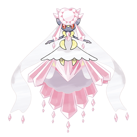 Diancie-mega - rock/fairy type Pokémon #10075, official artwork from Pokédex