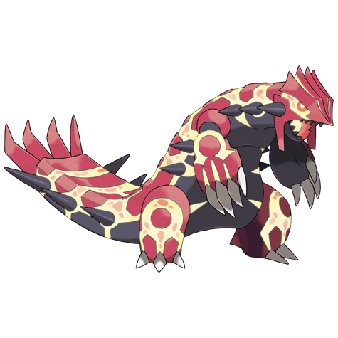 Groudon-primal - ground/fire type Pokémon #10078, official artwork from Pokédex