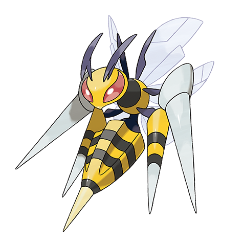 Beedrill-mega - Bug/Poison type Pokémon #10090, official artwork