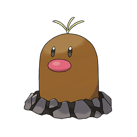 Diglett-alola - ground/steel type Pokémon #10105, official artwork from Pokédex