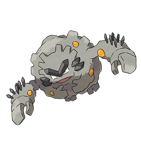 Graveler-alola - rock/electric type Pokémon #10110, official artwork from Pokédex