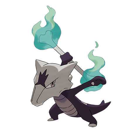 Marowak-alola - fire/ghost type Pokémon #10115, official artwork from Pokédex