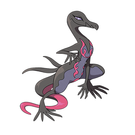 Salazzle-totem - poison/fire type Pokémon #10129, official artwork from Pokédex
