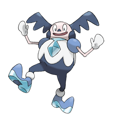 Mr-mime-galar - ice/psychic type Pokémon #10168, official artwork from Pokédex