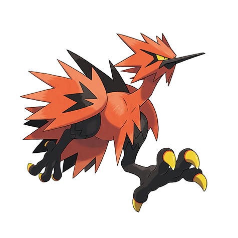 Zapdos-galar - Fighting/Flying type Pokémon #10170, official artwork