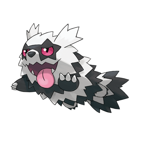 Zigzagoon-galar - dark/normal type Pokémon #10174, official artwork from Pokédex