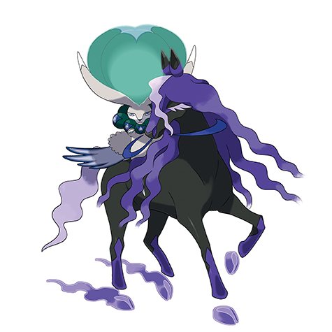 Calyrex-shadow - psychic/ghost type Pokémon #10194, official artwork from Pokédex
