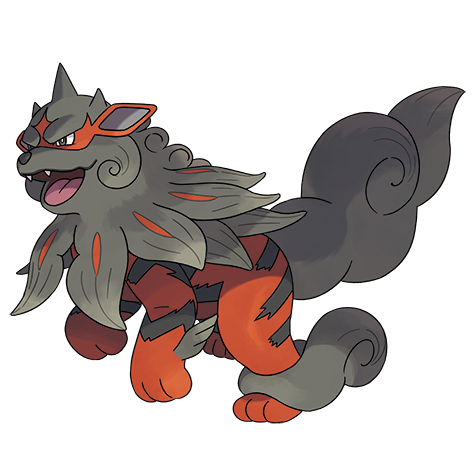 Arcanine-hisui - fire/rock type Pokémon #10230, official artwork from Pokédex