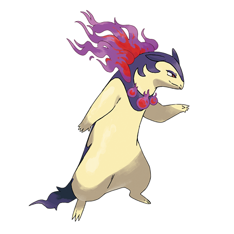 Typhlosion-hisui - fire/ghost type Pokémon #10233, official artwork from Pokédex