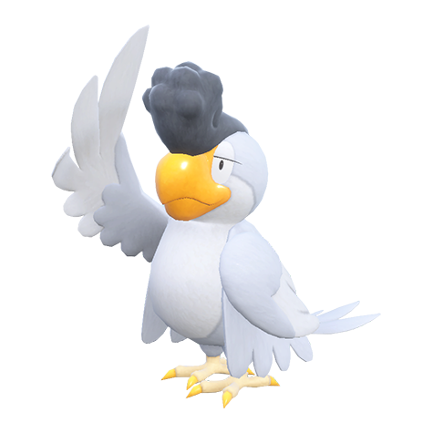 Squawkabilly-white-plumage - normal/flying type Pokémon #10262, official artwork from Pokédex