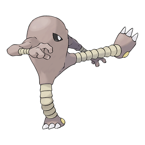 Hitmonlee - Fighting type Pokémon #106, official artwork