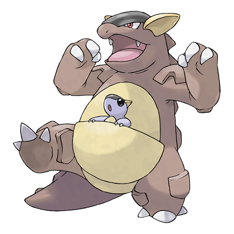 Kangaskhan - normal type Pokémon #115, official artwork from Pokédex
