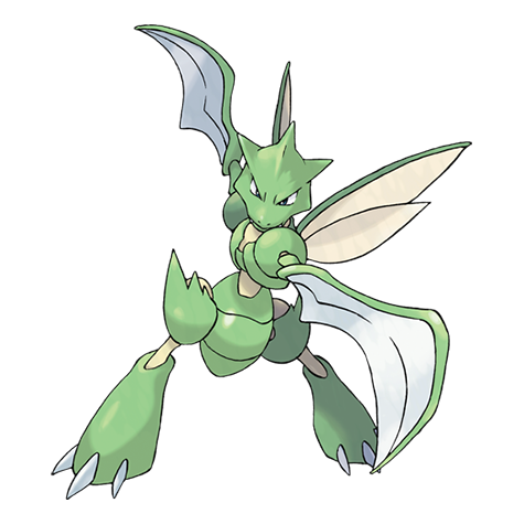 Scyther - Bug/Flying type Pokémon #123, official artwork