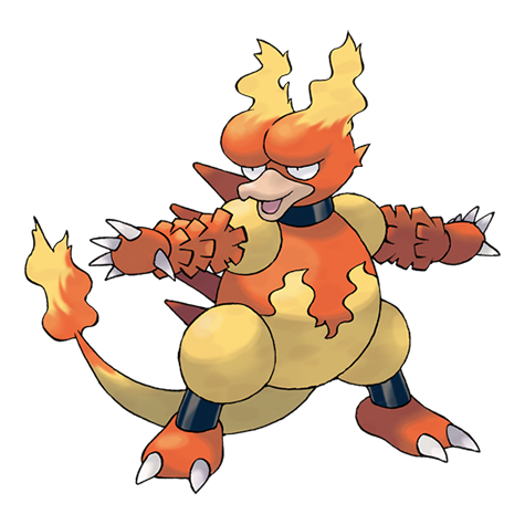 Magmar - fire type Pokémon #126, official artwork from Pokédex