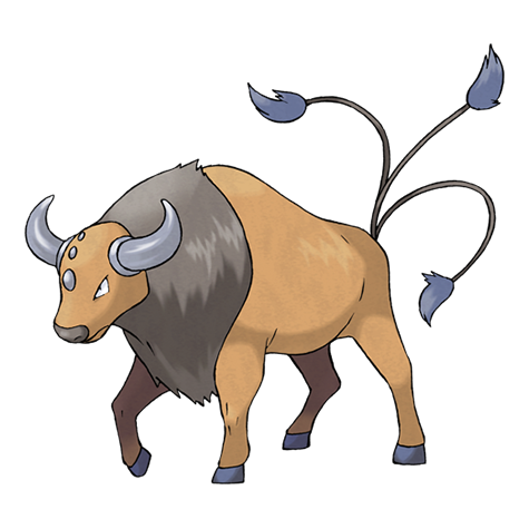 Tauros - normal type Pokémon #128, official artwork from Pokédex