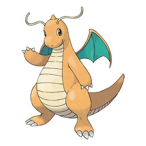Dragonite - Dragon/Flying type Pokémon #149, official artwork