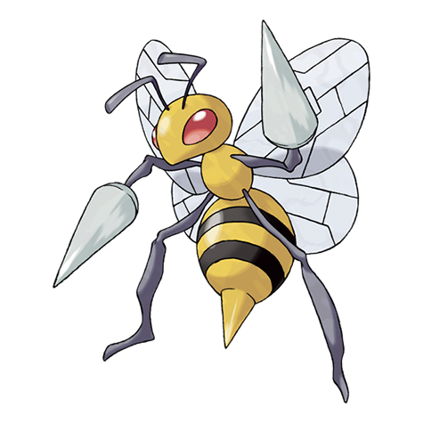 Beedrill - bug/poison type Pokémon #15, official artwork from Pokédex