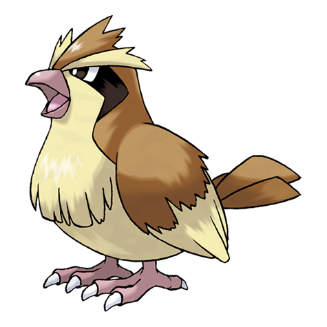 Pidgey - normal/flying type Pokémon #16, official artwork from Pokédex
