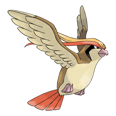 Pidgeot - normal/flying type Pokémon #18, official artwork from Pokédex