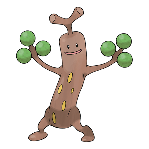 Sudowoodo - rock type Pokémon #185, official artwork from Pokédex