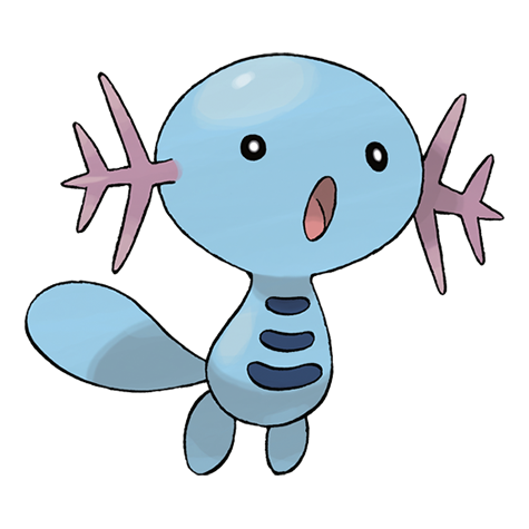 Wooper - water/ground type Pokémon #194, official artwork from Pokédex
