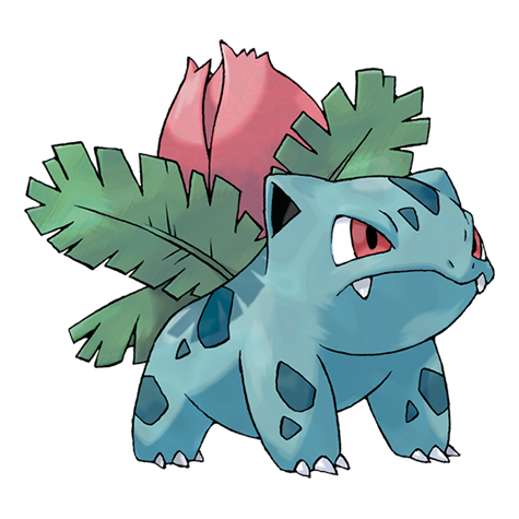 Ivysaur - grass/poison type Pokémon #2, official artwork from Pokédex