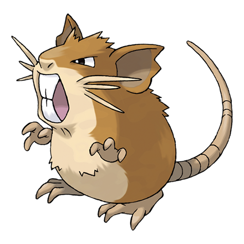 Raticate - normal type Pokémon #20, official artwork from Pokédex