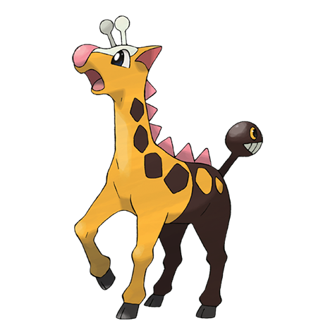 Girafarig - normal/psychic type Pokémon #203, official artwork from Pokédex