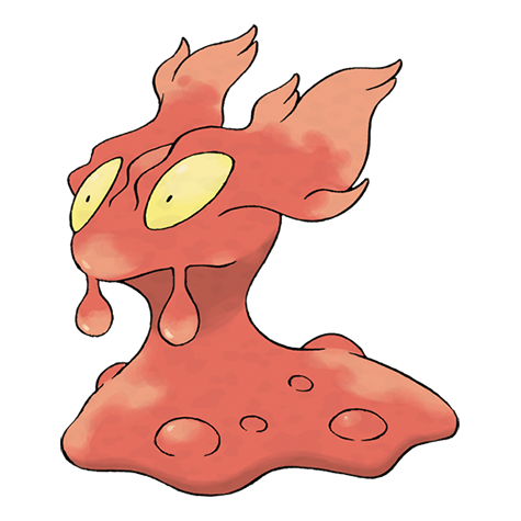 Slugma - fire type Pokémon #218, official artwork from Pokédex