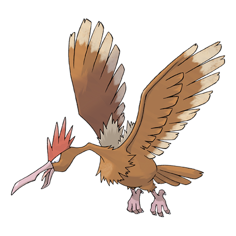 Fearow - normal/flying type Pokémon #22, official artwork from Pokédex