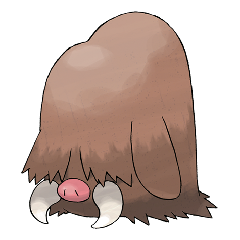 Piloswine - ice/ground type Pokémon #221, official artwork from Pokédex