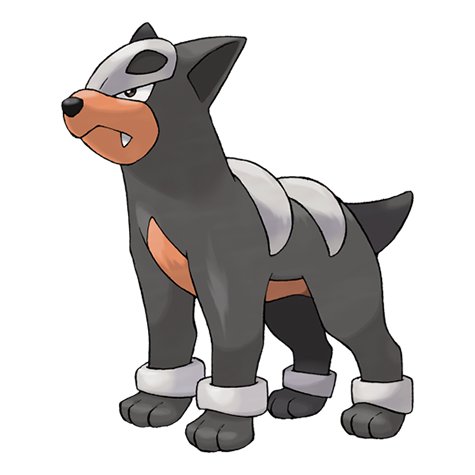 Houndour - dark/fire type Pokémon #228, official artwork from Pokédex