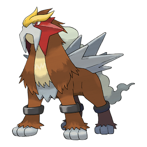 Entei - fire type Pokémon #244, official artwork from Pokédex