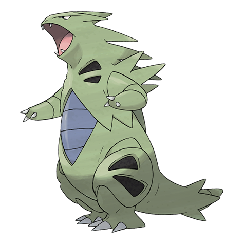 Tyranitar - rock/dark type Pokémon #248, official artwork from Pokédex