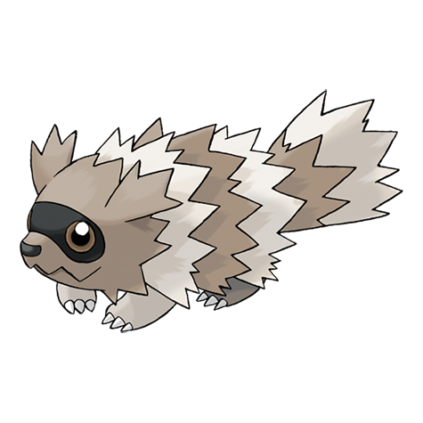 Zigzagoon - normal type Pokémon #263, official artwork from Pokédex