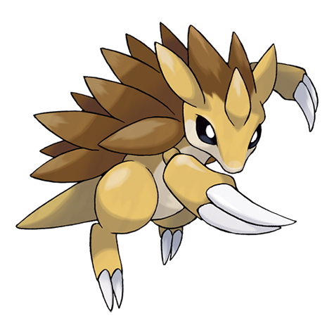 Sandslash - ground type Pokémon #28, official artwork from Pokédex