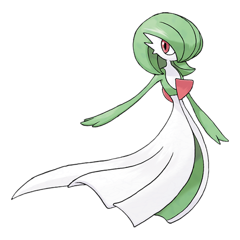 Gardevoir - psychic/fairy type Pokémon #282, official artwork from Pokédex